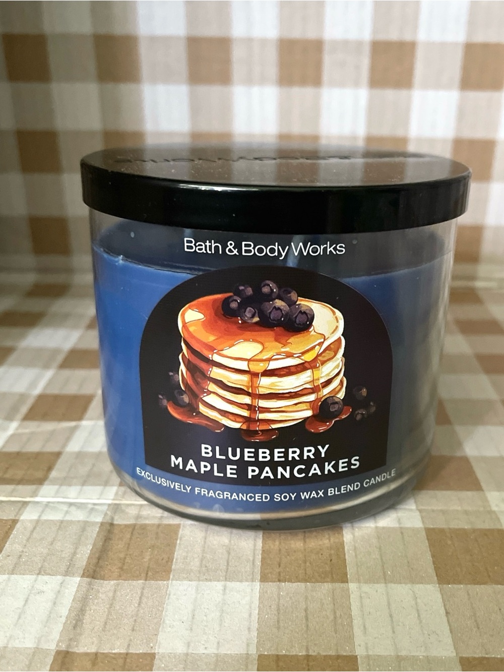 BATH & BODY BLUEBERRY MAPLE PANCAKES 3 WICK CANDLE